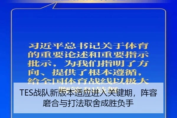 TES战队新版本适应进入关键期，阵容磨合与打法取舍成胜负手 - kaiyun
